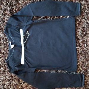 Pepe Jeans London Black Cotton Spandex Top With Zipper Accent Med